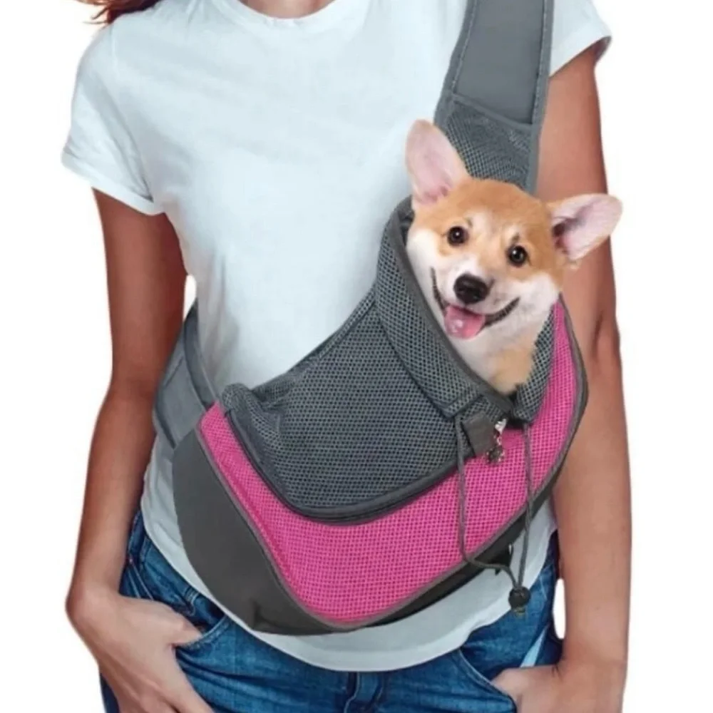 Doggy/ Cat Sling Carrier. color: Baby pink Large 1 pcs.